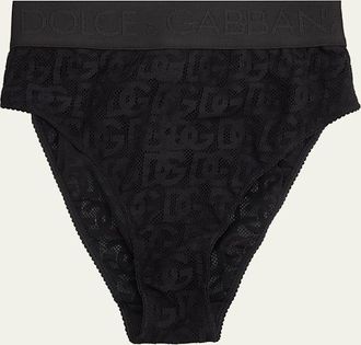 Dolce & Gabbana Logo Tulle High-Rise Briefs
