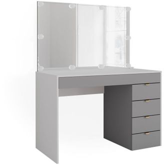 Vicco Tavolo da toeletta Elise, Bianco/grigio/grigio, 115 cm con illuminazione a led