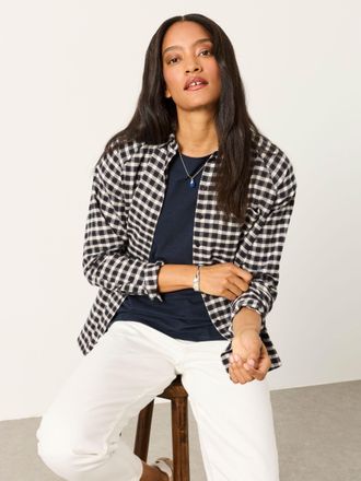 Fat Face FatFace Bessie Navy Regular Check Shirt