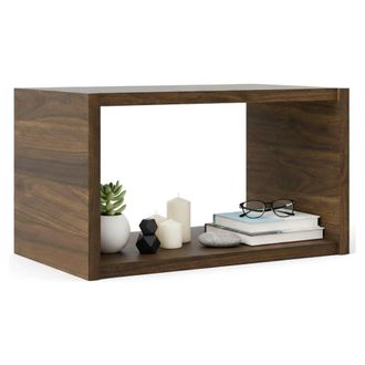 Dmora Dmora - Estanter&iacute;a Wilfred, Estante, Estante De Pared, Estanter&iacute;as Multiusos, 44x25 H26 Cm, Nuez