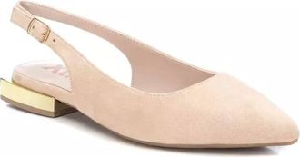 Xti Womens Slingback Suede Flats Shoes In Beige
