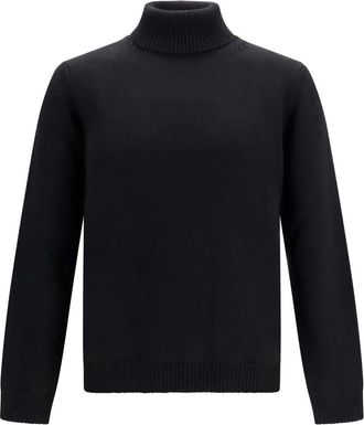 Roberto Collina Maglione Dolcevita in Lana Merino - - Knitwear - Uomo - Nero - 2XL
