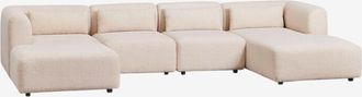 Sklum Sof&aacute; Modular Chaise Longue Derecho De 4 Piezas Con Puff Fogler Sklum