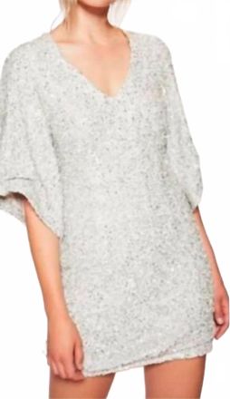 Free People Party Girl Equins Mini Dress In Silver