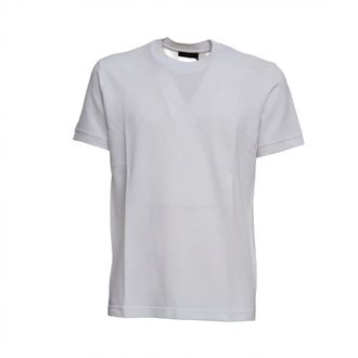 Fay T-Shirts, male, White, Size: 2XL Piquet Cotton T-shirt