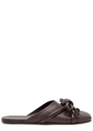 Loewe Flamenco Knot Leather Mules - Brown - 36 (IT36 / UK3)