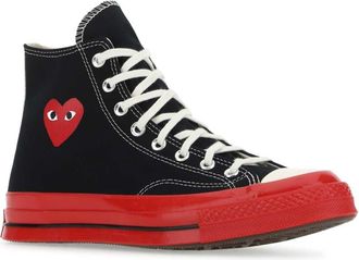 Comme Des Gar&ccedil;ons Unisex Logo-Embroidered Canvas Sneaker Black Cotton