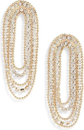 Nordstrom Rack Crystal ChainFringe Earrings in Clear- Gold at Nordstrom Rack