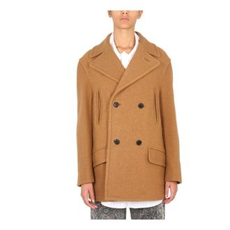 Marni Double-Breasted Coats, female, Beige, Size: 2XS Double-Breasted Coat
