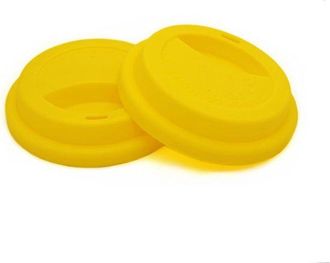 OEM Tapas De Silicona Reutilizables, A Prueba De Fugas, Amarillas, 2 Unidades
