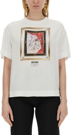 Moschino White Graphic Crew Neck T-Shirt