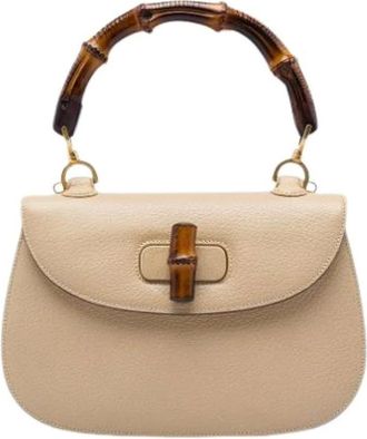 Gucci Pre-owned Bamboo Night - Dames - Pre-owned - Beige - Maat: ONE Size Leer