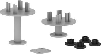 Lorell Adaptable Panel System 4-Way Connector Set - Steel - Silver