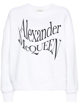 Alexander McQueen Katoenen sweater met logoprint - Wit