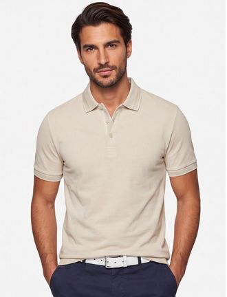 HUGO BOSS Poloshirt Boss Green Paddy beige 3 knoops pique
