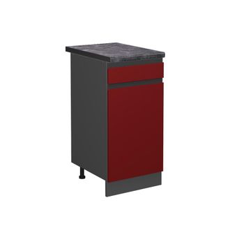 Vicco Mueble Bajo De Cocina R-line, Rojo, 40 Cm, Et Antracita