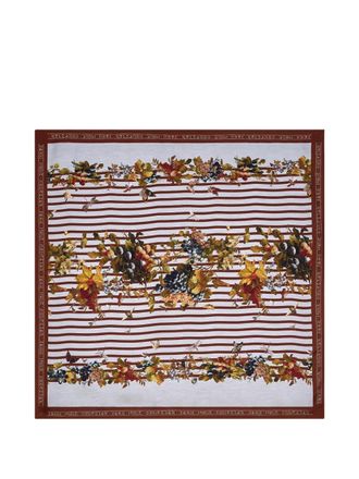 Jean Paul Gaultier striped floral scarf - unisex - Silk - One Size - Neutrals