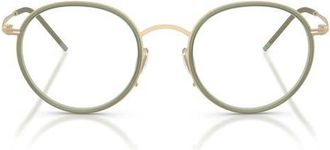 A|X Armani Exchange 47MM ROUND in Matte Pale Gold/demo Lens at Nordstrom