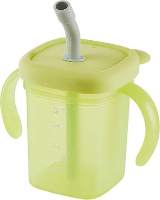OEM Vaso Con Pajita - Vaso Para Disfagia - Beber De Forma Segura - Asas Dobles Ergon&oacute;micas - 310 Ml - Verde