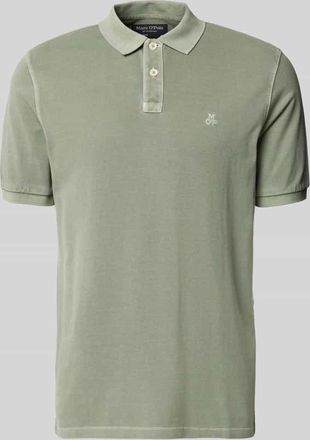 Marc O'Polo Regular Fit Poloshirt aus reiner Baumwolle mit Logo-Stitching in Mint, Größe XL