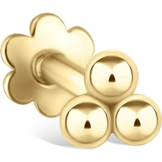 Maria Tash Ball Trinity Single Threader Stud Earring in Yellow Gold at Nordstrom, Size 3.5 Mm