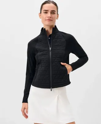 Johnnie-O Hannah Mixed Media Jacket In Black