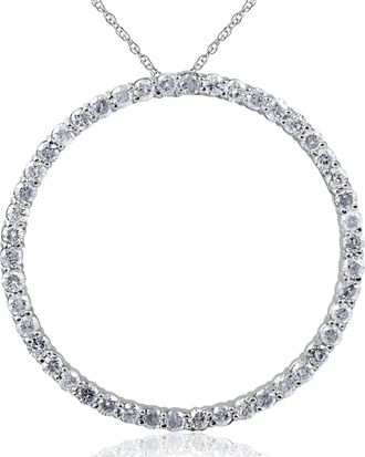 Pompeii3 2ct Circle Eternity 14K White Gold Diamond Pendant