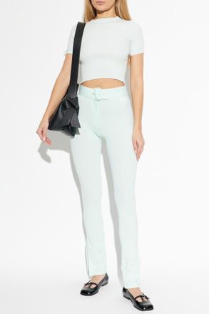 Courr&egrave;ges Leggings With Slits On The Legs, Womens, Light Blue