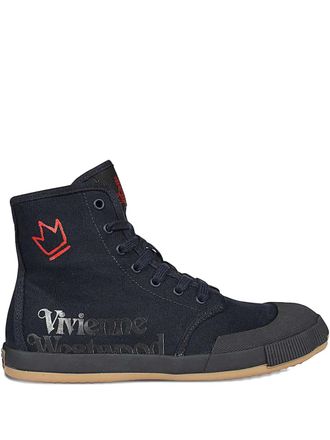 Vivienne Westwood logo-print high-top sneakers - Black