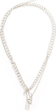 8 by YOOX MULTIPLE CHAINS & PADLOCK PENDANT SET