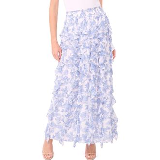 1.State Toile Corkscrew Ruffle Maxi Skirt in Blue Denim at Nordstrom Rack, Size X-Small