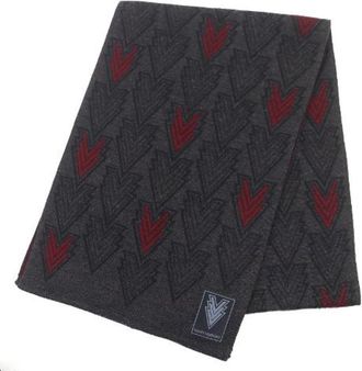 Louis Vuitton Pre-owned Scarves, male, Gray, Size: ONE SIZE Pre-owned Escharpe Triple V Wool Scarf
