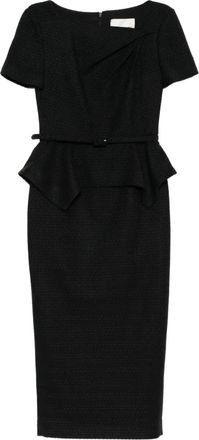 Roland Mouret Gedraaide peplum jurk - Zwart