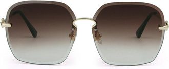 Generic Fashion For Womens Glasses Rimless Sliced Ocean Lenses Trend Color Luxury Sunglasses Polygonal Irregular Sun Glasses For Women,C2 DOUBLE BROWN,one siz