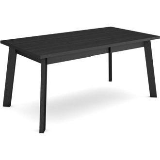 Skraut Home Tavolo da Pranzo, Cucina, Sala da pranzo, 170, Per 8 persone, Gambe in legno, Stile moderno, Nero - Skraut Home