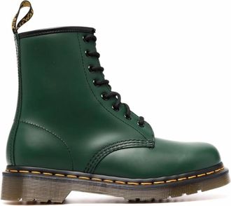 Dr. Martens Donkergroene Leren Veterschoenen - Dames - Veterlaarzen - Groen - 36 EU - Schoenen