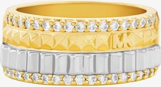 Michael Kors Pav&eacute; Two-Tone Fluted Ring