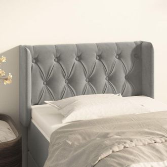 vidaXL Testiera ad Orecchio Grigio Chiaro 83x16x78/88 cm in Velluto - Vidaxl