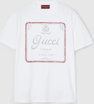 Gucci Cotton Jersey T-shirt With Print, Size XXXL, White, Ready-to-wear