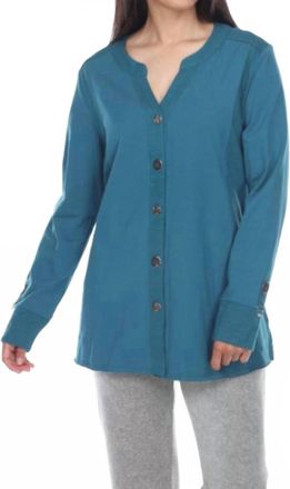 Neon Buddha Feeling Festive Knit Tunic Top In Teal