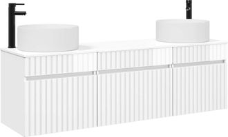 vidaXL Juego De Muebles De Ba&ntilde;o 3 Uds. Blanco Brillante Vidaxl