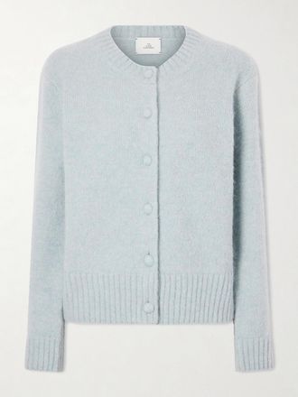 The Elder Statesman Cardigan In Misto Alpaca Indie - Blu