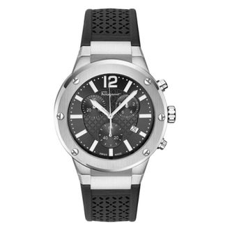 Ferragamo F-80 Chronograph Quartz Black Dial Mens Watch SFJE00124