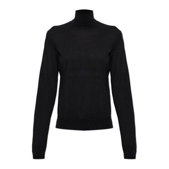 Dolce & Gabbana Cashmere coltrui - Dames - Cashmere truien - Zwart - S - Leer - Truien & Vesten