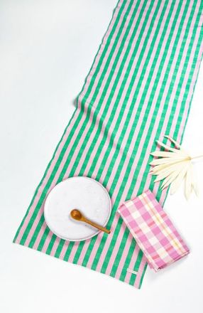 Archive New York Maxine Rainbow Striped Cotton Table Runner in Green at Nordstrom, Size X-Large