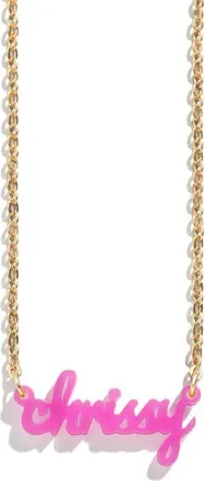 BaubleBar Personalized Pendant Necklace in Magenta at Nordstrom