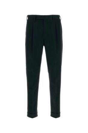 Pantaloni Torino Mens Black Stretch Cotton Pant - Dark Green - Size EU 48 (Mens)