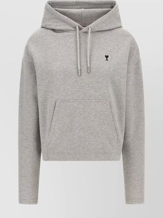 Ami embroidered logo hoodie with drawstring hood