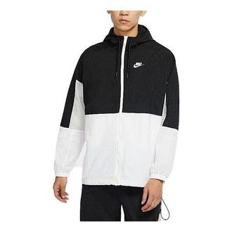 Nike Mens Nike Casual Sports Windproof Hooded Woven Autumn Colorblock Jacket DO0776-010