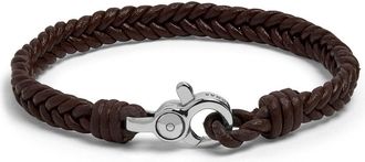 Jonas Studio Mens Woven Leather Bracelet in Brown at Nordstrom